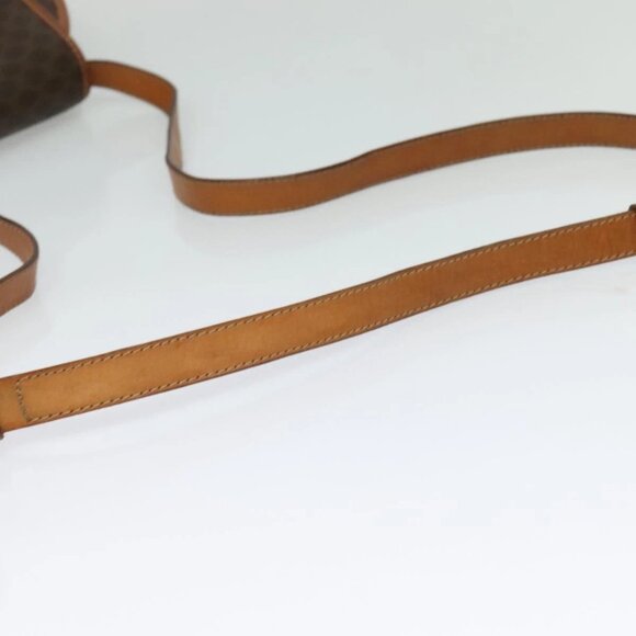 CELINE Macadam Canvas Shoulder Bag PVC Leather Brown Gold Auth 121435 - Picture 8 of 16